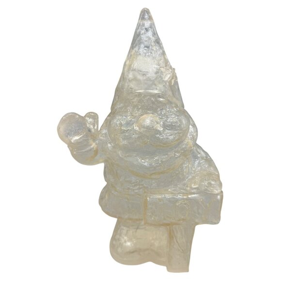 Christmas Solar-Powered Clear Resin Santa Gnome Outdoor Decor Light-Up READ - Picture 1 of 9